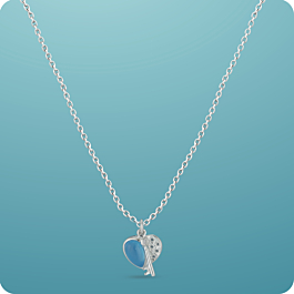 Exquisite Lock your Heart with My Key Silver Necklace