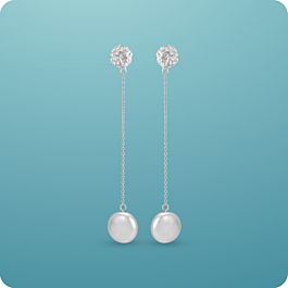 Opulent Pearl Drop Silver Earrings
