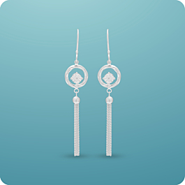 Mesmerizing Geometric Long Drops Silver Earrings