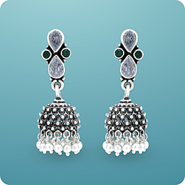 Ravishing Floral Silver Earrings