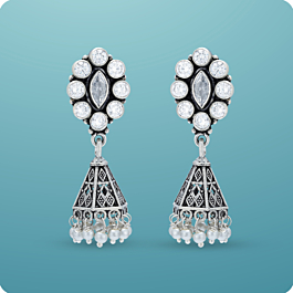 Elegant Triangular Drop Silver Earrings