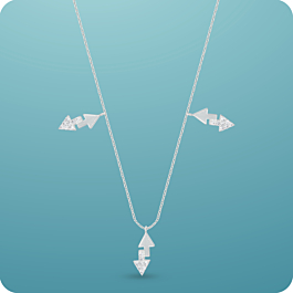 Fancy Up And Down Arrow Pattern Silver Necklace