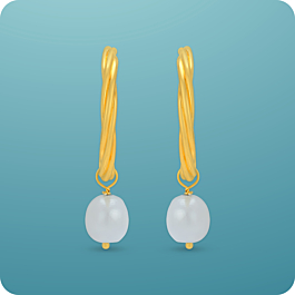 Modern Light Weight Pearl Drop Silver Earrings
