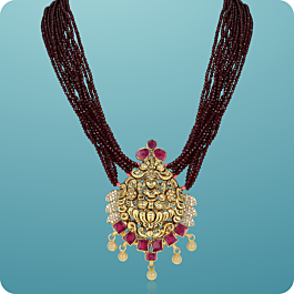 Ethnic Lakshmi With Beaded Silver Necklace