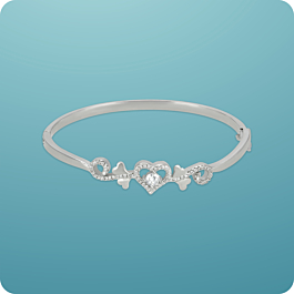 Gorgeous Heartin Swirl Silver Bracelet