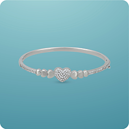 Regal Sleek Heart Silver Bracelet