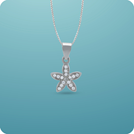 Dainty Floral Silver Pendant