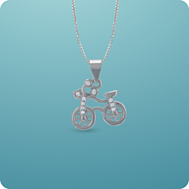 Dainty Cycle Design Silver Pendant