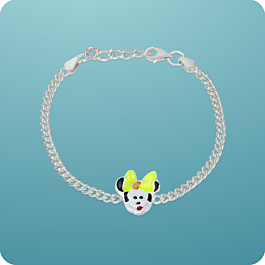 Dainty Mickey Mouse Baby Silver Bracelet