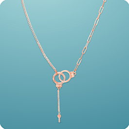Stylish Lock and Key Pattern Silver Necklace