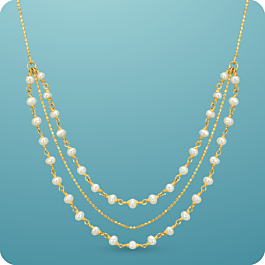 Exuberant Dual Layered Pearl Silver Chain