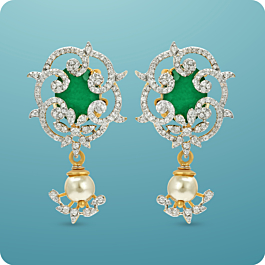 Graceful Pearl Charms Silver Earrings