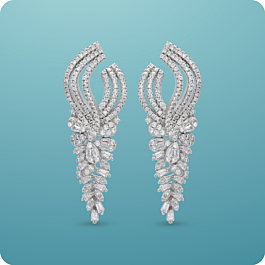 Dazzling Cluster Drop Silver Earrings