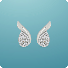 Lambent Pear Drop Pattern Silver Earrings