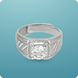 Classy Single Stone Adjustable Silver Ring - Valentine Collection