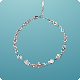 Sparkling Infinity Floral Silver Bracelet - Valentine Collection