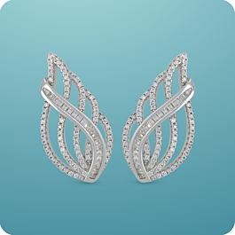 Shimmering Twirly Silver Earrings