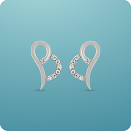 Simple Heartin Baby Silver Earrings