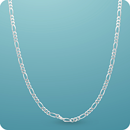 Classic with a Twist Figaro Link Sterling Silver Chain
