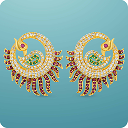 Gleaming Royal Peacock Silver Earrings