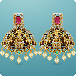 Traditional Lakshmi Silver Earrings