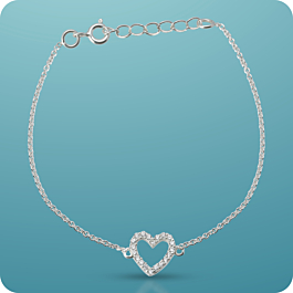 Vogue Of Heart Silver Bracelet
