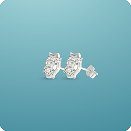 Amiable White Stone Silver Earrings