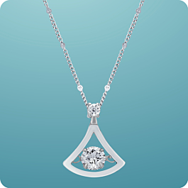Fancy Conical Pattern Silver Necklace - Valentine Collection