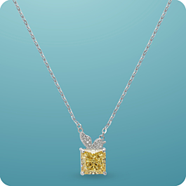 Glimmering Yellow Stone Silver Necklace - Valentine Collection