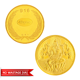 22KT 40 Grams Lakshmi Gold Coin