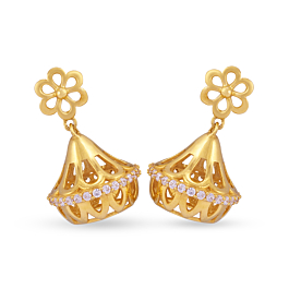 Intricate Hollow Floral Gold Earring