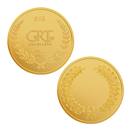 22KT 2 Grams Leaf Design Gold Coin