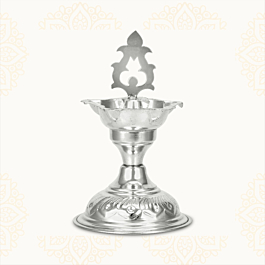 Engraved Small Silver Lamp