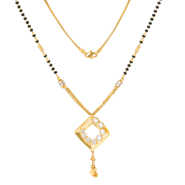 Geometric Design Sparkling Gold Necklace