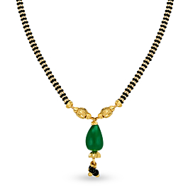 Pristine Green Charms Gold Mangalsutra