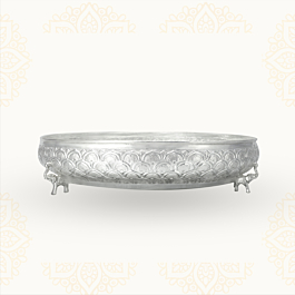 Etched Floral Silver Plate