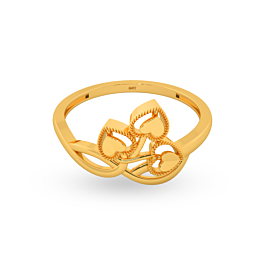 Sleek Triple Heart Gold Ring