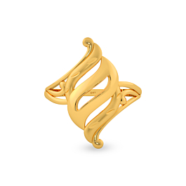 Sublime Textured Twirl Gold Ring