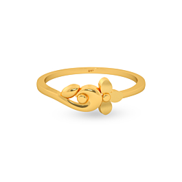 Lovely Floral Swirl Gold Ring