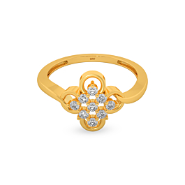 Adore Stoned Floral Gold Ring