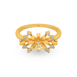 Enchanting Floral Heart Gold Ring