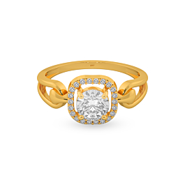 Vibrant Single Stone Gold Ring