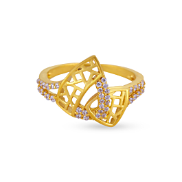 Trendy Triangular Mesh Gold Ring