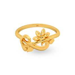 Palatial Floral Twist Gold Ring