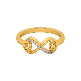 Regal Infinite Heart Gold Ring