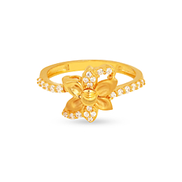 Ornate Floral Bloom Gold Ring