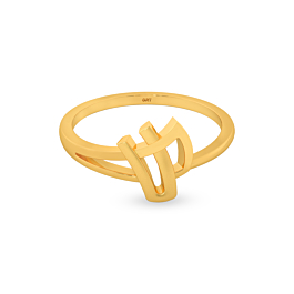 Minimalistic Cross Over Gold Ring