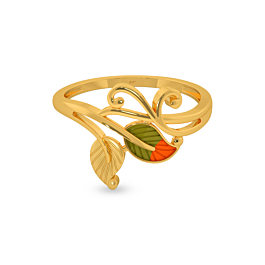 Alluring Leaf Gold Ring