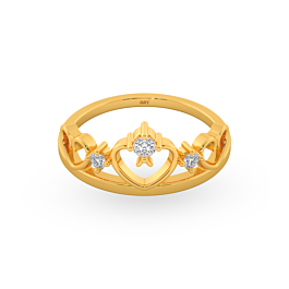 Refulgent Triple Heart Gold Ring