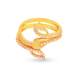 Exquisite Designer Leaf Gold Ring